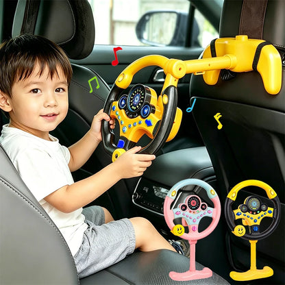 Electric Simulated Driving Steering Three-Dimensional Portable Wheel Copilot Toy Light And Sound Educational Children's Gifts