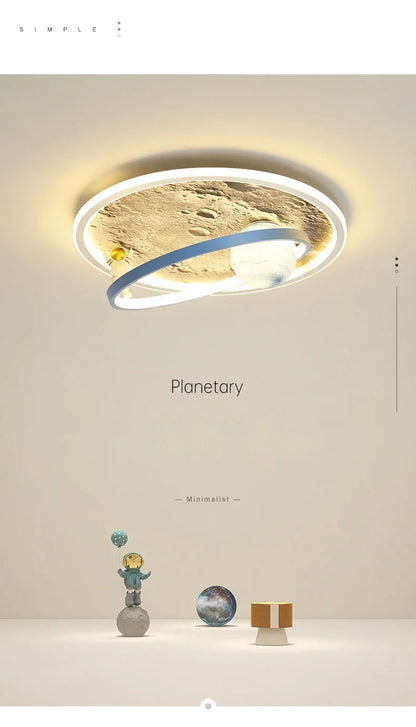 Children's room circular ceiling light moon astronaut light cartoon eye protection for children & baby LED light room decoration