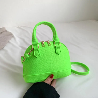 Women's Large Crossbody  Retro Felt Handbag with Makeup Organizer Solid-Color Casual Purse for Everyday Use Travel Shoulder Bag