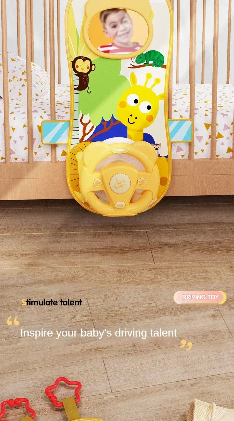 Baby Car Seat Toys Baby Toy Electric Simulate Driving Car Copilot Steering Wheel Seat Toy Hanging Toys for Baby 0 12M Hot