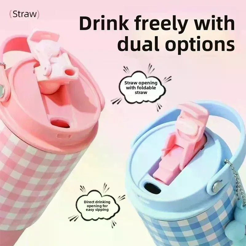 Cute Tumbler 750ML Water Bottle 316 Stainless Steel Vacuum Thermos Bottle Insulated Portable Thermos Cup Gift For Woman Girl