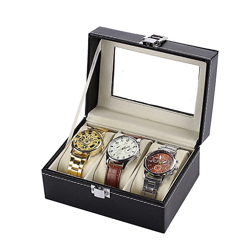 Watch Box, 12-10-6-Slots Watch Case with Large Glass Lid, Removable Watch Pillows, Watch Box Organizer, Gift for Loved Ones