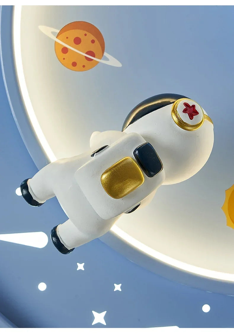 Children's room circular ceiling light moon astronaut light cartoon eye protection children's baby LED light room decoration