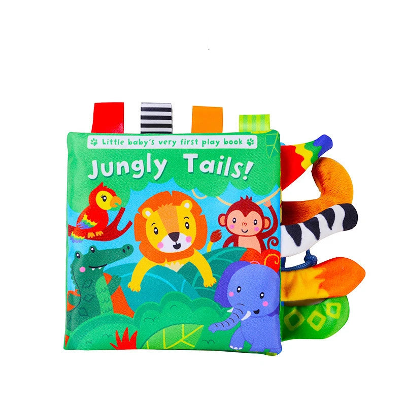 Montessori Education Baby Toys Busy Book Cartoon Animals Tail Interactive Parent-Child Fun Baby Cloth Book Baby Toys 0 6 Months