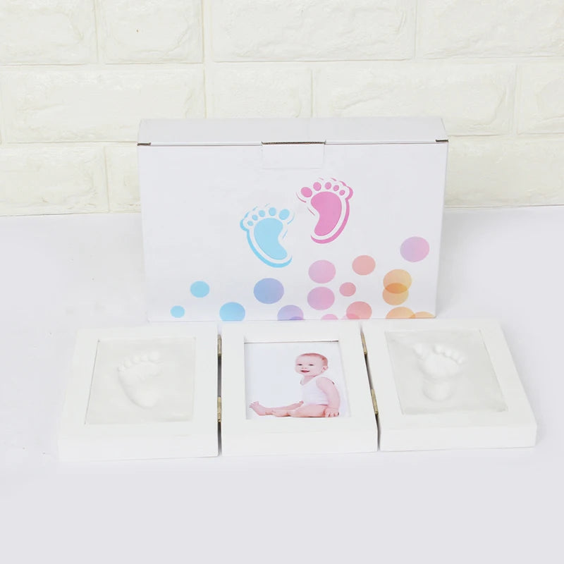 Newborn Baby Handprints and Footprints Photo Frame with Clay Kit Baby Boy Girls Souvenirs Toys Gifts Baby Products Home Decor
