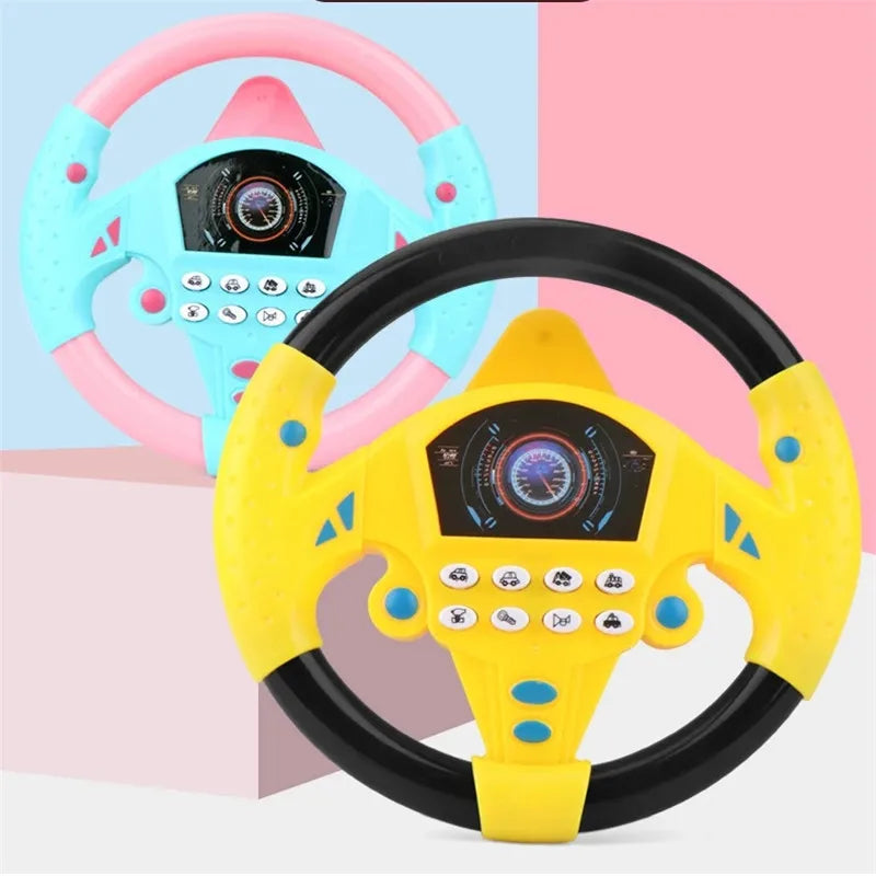 Children Eletric Simulation Steering Wheel Toys Gifts Light Sound Musical Stroller Simulate Driving Car Vocal Toy for Kids