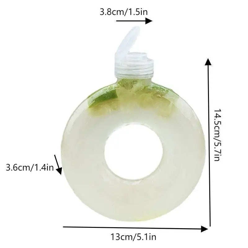 350ML Cute Donut Kids Water Bottle Leak-Proof Travel Cup Children Anti Fall Transparent Drinking Bottle Sports Water Bottle