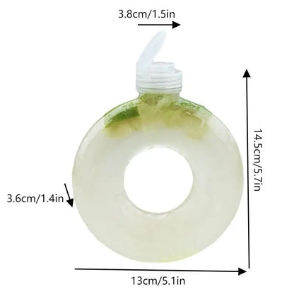 350ML Cute Donut Water Bottle Leak-Proof Travel Cup Children Anti Fall Transparent Drinking Bottle Sports Water Bottle