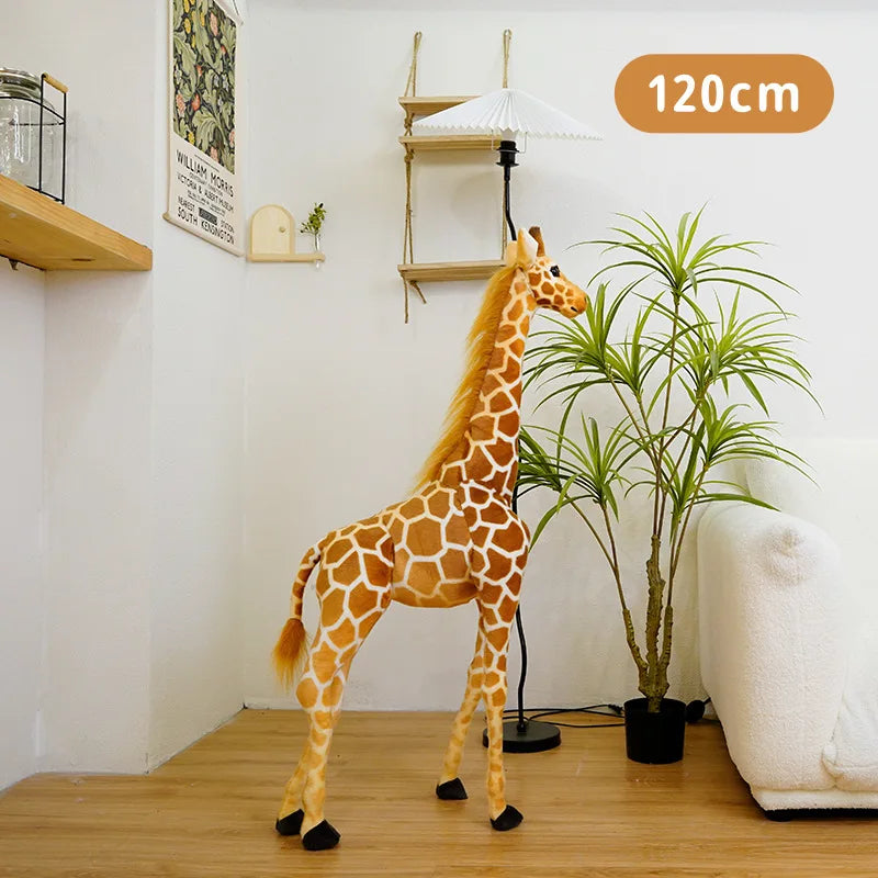 50-120cm Giant Real Life Giraffe Plush Toys High Quality Stuffed Animals Dolls Soft Kids Children Baby Birthday Gift Room Decor