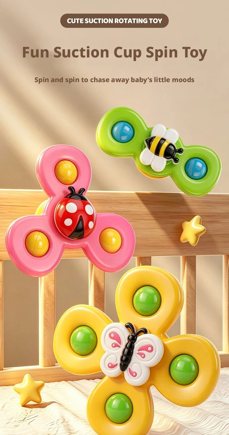 New Kids Bath Toys, Funny Bath, Car, Vacuum Sucker Toys, Rotate Cartoon Bells, Educational Toys For Kids, Gift