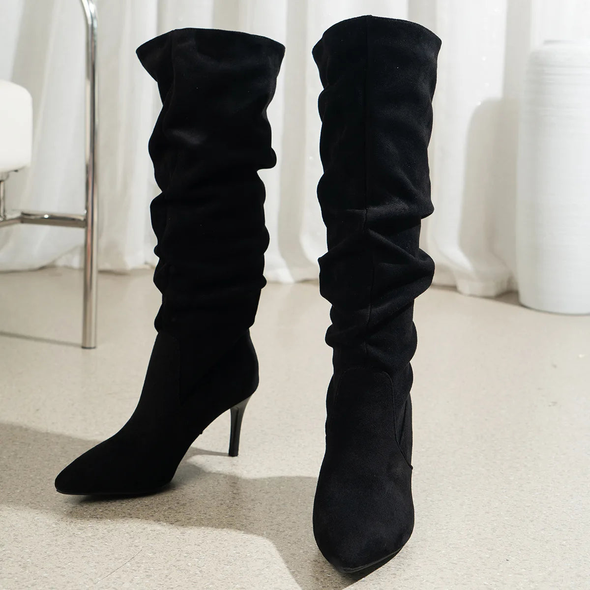 Shoes for Women Elegant Heeled Footwear Long New High Heels Autumn Winter
