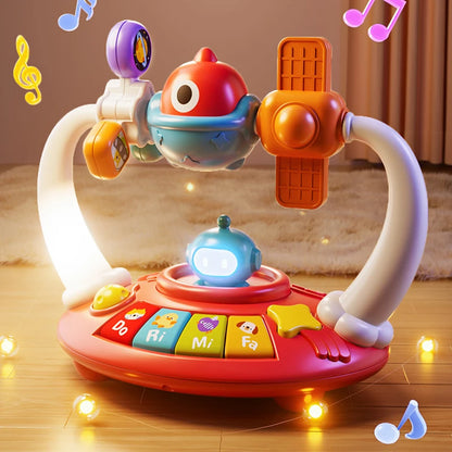 Baby Piano Toys Kids Rotating Music Piano Keyboard With Light Sound, Musical Toys For Toddlers, Early Educational Music Toy