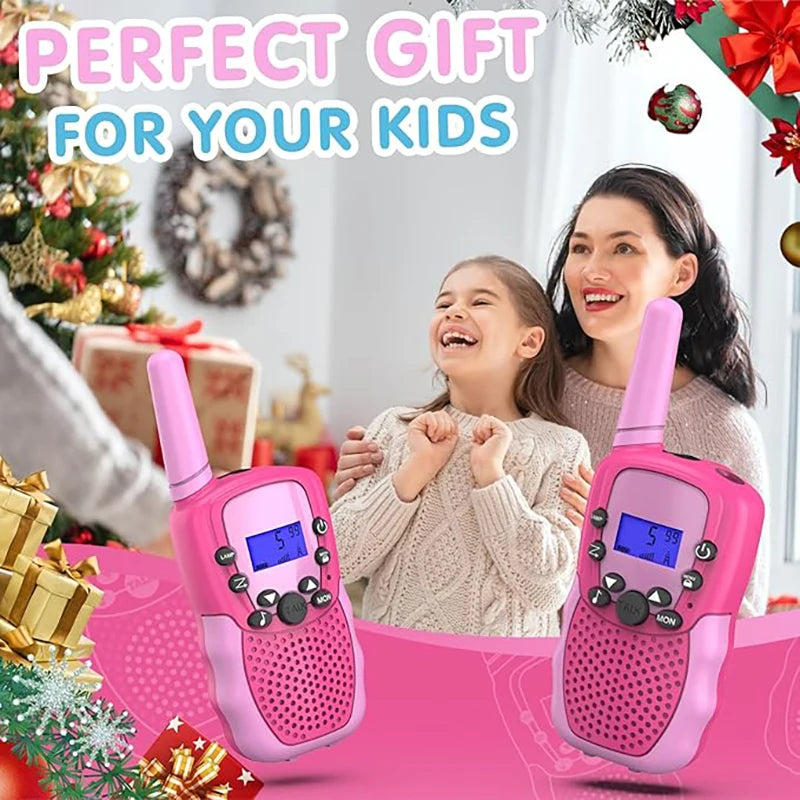 Walkie Talkies for 3-12 Year Old Girls Boys Toys with Backlit LCD Flashlight, 3 Miles Range for Outside, Camping, Hiking