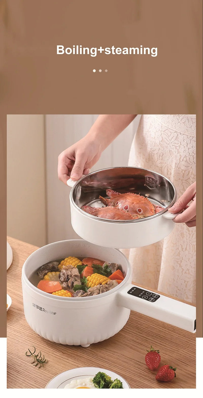 2.2L Electric Cooker Multi-Function Pot Double Layer Home High Capacity Hot Pot Noodle Cooker Non-Stick Pot Kitchen Tool 220V