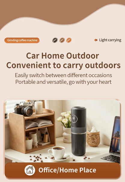 3-in-1 Capsule Coffee Maker Portable Espresso Coffee Machine for Car & Home Camping Coffee Maker Type-c Rechargeable Automatic