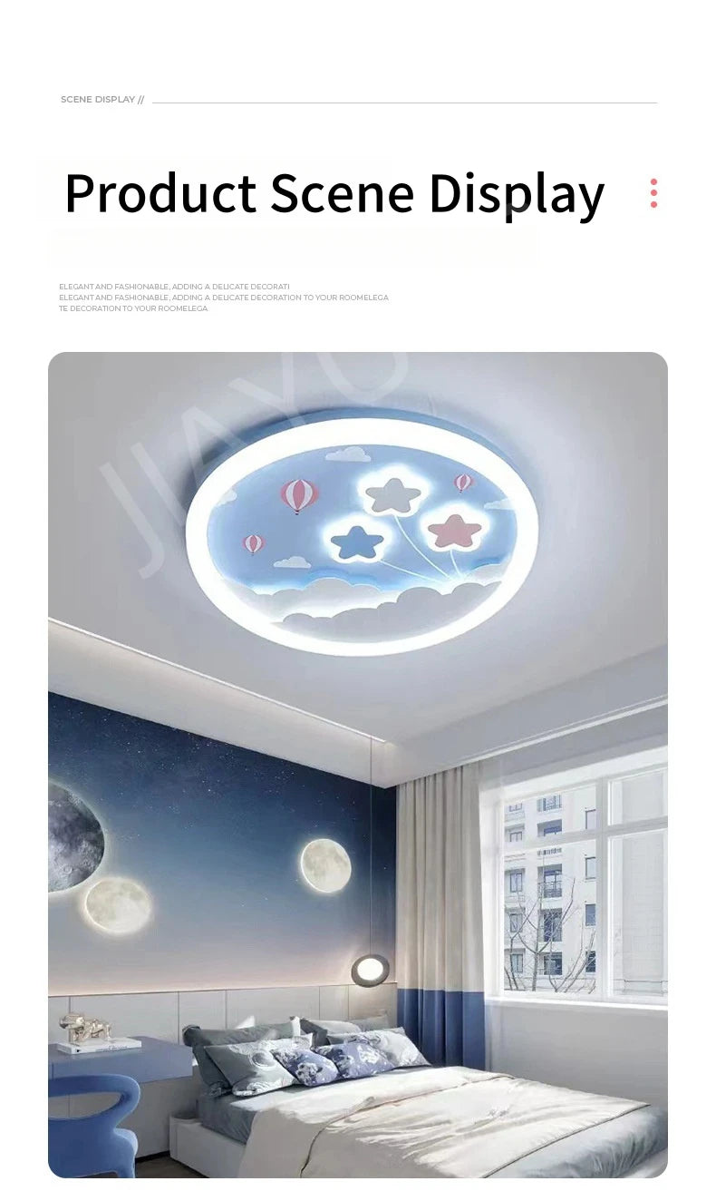 Modern Cute LED Ceiling Lamp For Kids Children's Room Bedroom Chandelier Light Interior Home Decoration Lustre Lighting Fixtures