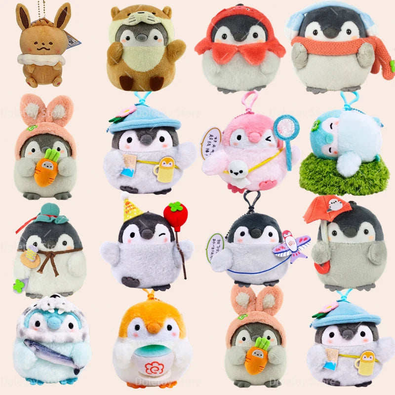22 Styles Cute Penguin Plush Key Ring Tourist Hat Penguin Keychain For Girls Gifts Creative School Bag Keychain