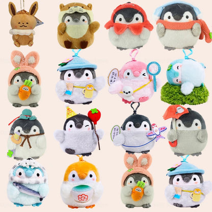 22 Styles Cute Penguin Plush Key Ring Tourist Hat Penguin Keychain For Girls Gifts Creative School Bag Keychain