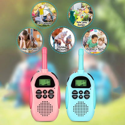 Kids Walkie Talkies 2 Pack Rechargeable Toy Two Way Radio 22 Channels 3KM Long Range for Children Outdoor Play Birthday Gifts