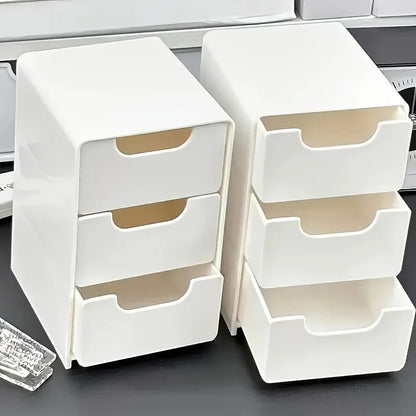 3-Tier Desk Organizer with Drawers - Ideal for Office Supplies, Jewelry & Cosmetics Storage - Portable Divider Box