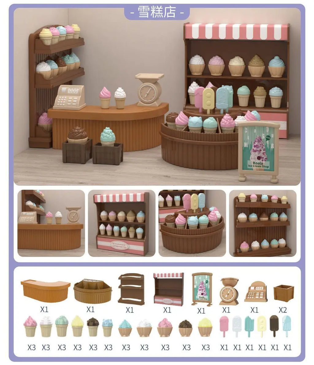 Mini supermarket shopping games dollhouse furniture accessories Intellectual education toys for kid family interaction toys