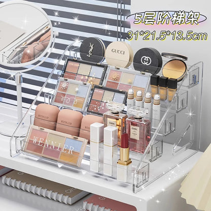 Transparent Storage Box Makeup Organizer Cosmetic Display Case Jewelry Organizer Desktop Holder Clear Makeup Organizer