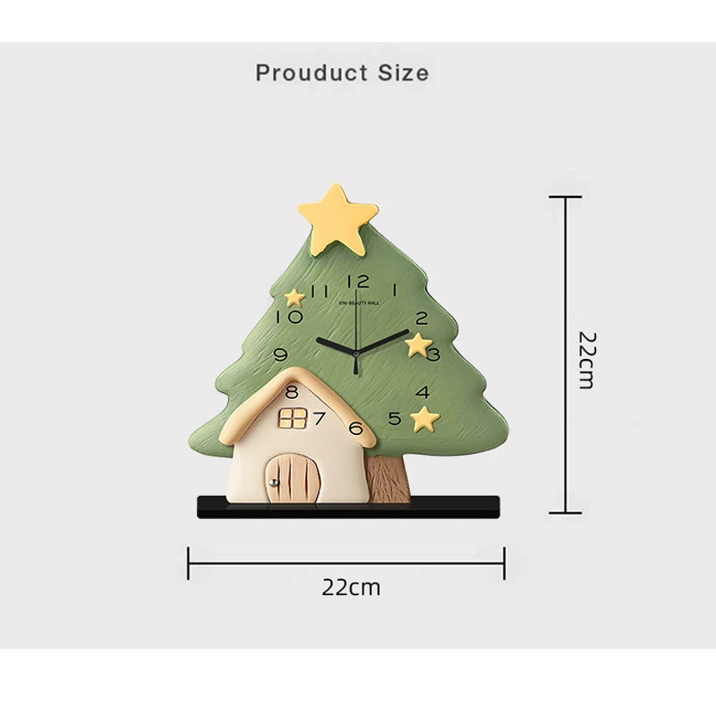 Christmas Decoration Desktop Clock Desktop Clock Creative Desk Clock High-end Living Room Clock Small Ornament