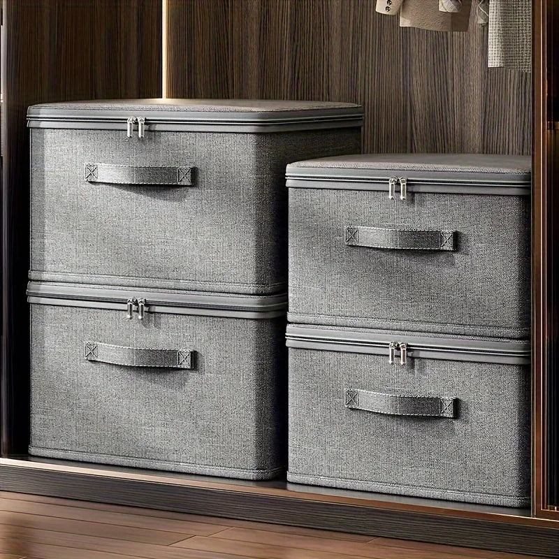 Foldable Storage Box with Cloth Cover, Large Capacity Quilt Storage Box, Underwear Storage Box Clothes Organizer