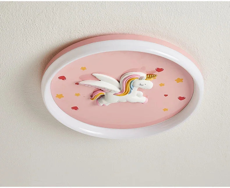 2026 Pink Rainbow Unicorn Light Princess Room Ceiling Lamps LED Warm Cute Nursery Children's Room Girl Bedroom Pegasus Ceiling L