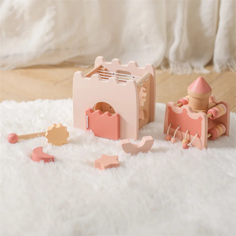 Wooden Montessorri Toys Five-in-one Multifunctional Baby Toys Exercise Children's hand-eye Coordination Logic Imagination Space