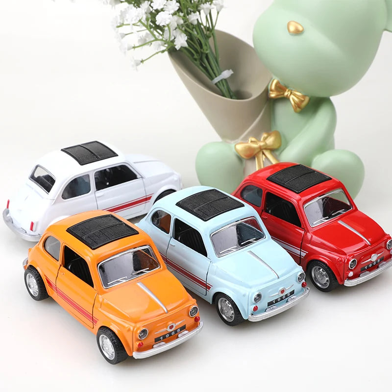 Retro Fiat Alloy Pull-back Car, Simulated  Scale Alloy Pull-back Car, Children's Toy Gift. Birthday Gift.