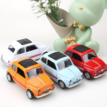 Retro Fiat Alloy Pull-back Car, Simulated  Scale Alloy Pull-back Car, Children's Toy Gift. Birthday Gift.