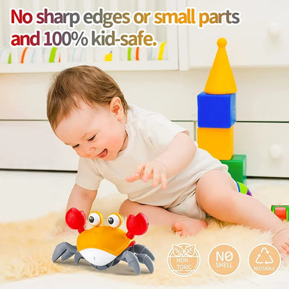 Fun Crab Toy Children Crawling Avoiding Obstacles Electronic Pet With Music Baby Walking Toy Without Battery