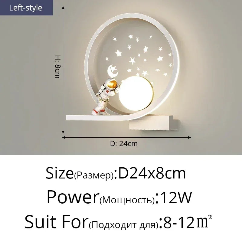 Wall Led Lights Modern Minimalist Astronaut Bedroom Bedside Sconce Lamps for Room Children's Home-appliance