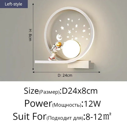 Wall Led Lights Modern Minimalist Astronaut Bedroom Bedside Lamps for Room Children's Home-appliance