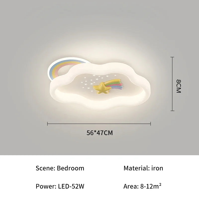 Modern Rocket Cloud Ceiling Lights Boys and Girls Bedroom Decor Light LED Warm Romantic Nursery Children's Room Ceiling Lamps
