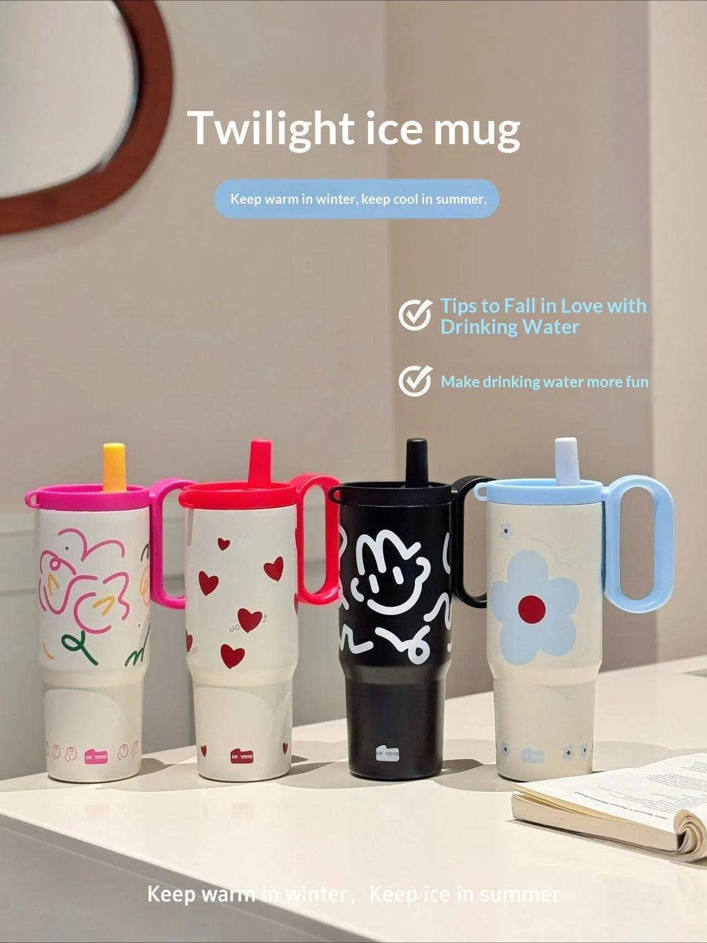 316 Stainless Steel Tumbler Large Capacity Thermal Bottle Double Vacuum Flasks Keep Cold Thermos Cup DIY Gift Mug Coffee Cup