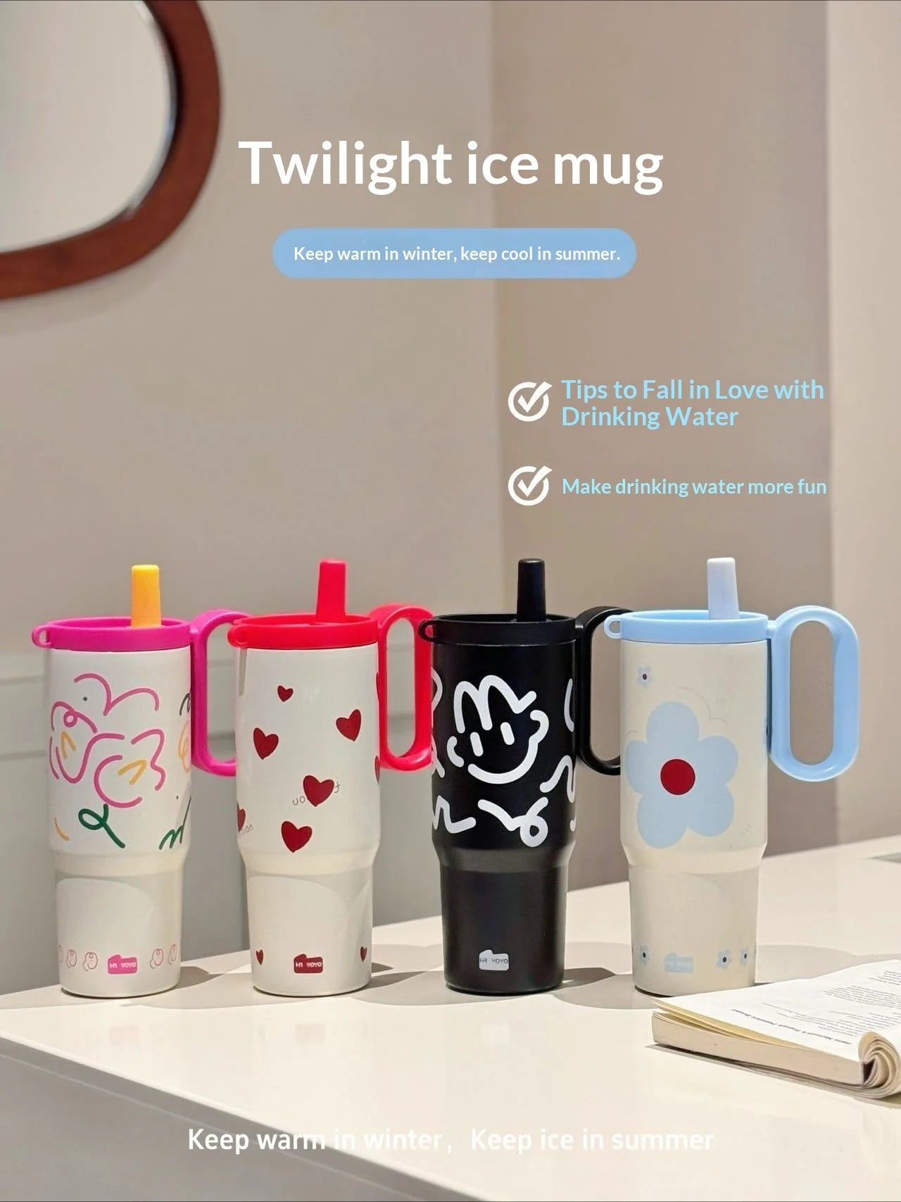 316 Stainless Steel Tumbler Large Capacity Thermal Bottle Double Vacuum Flasks Keep Cold Thermos Cup DIY Gift Mug Coffee Cup