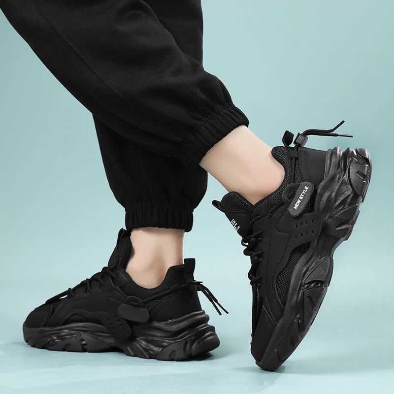 Mens Shoe Breathable Thick Soled Casual Sneakers Outdoor Running Four Seasons New Tennis Men Soft Soles Comfort Male Sneakers