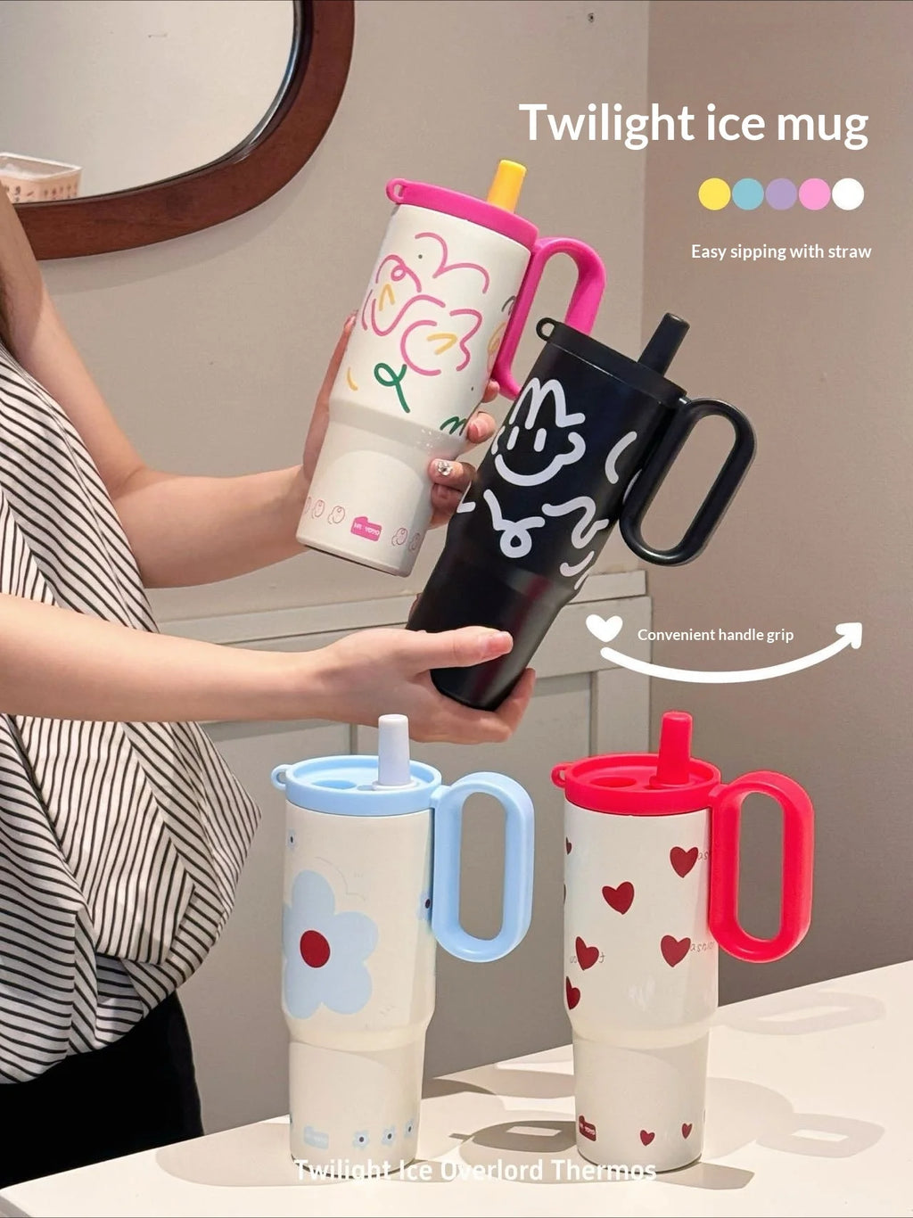 316 Stainless Steel Tumbler Large Capacity Thermal Bottle Double Vacuum Flasks Keep Cold Thermos Cup DIY Gift Mug Coffee Cup