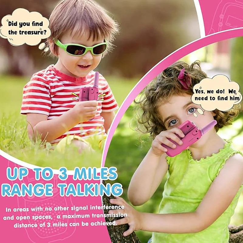 Walkie Talkies for 3-12 Year Old Girls Boys Toys with Backlit LCD Flashlight, 3 Miles Range for Outside, Camping, Hiking