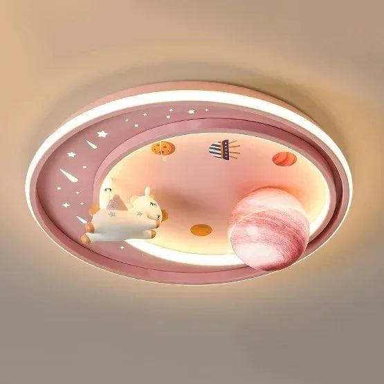 Children's room circular ceiling light moon astronaut light cartoon eye protection children's baby LED light room decoration