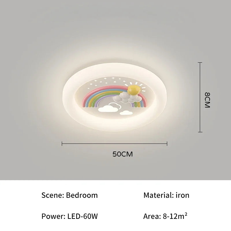 Modern Rocket Cloud Ceiling Lights Boys and Girls Bedroom Decor Light LED Warm Romantic Nursery Children's Room Ceiling Lamps