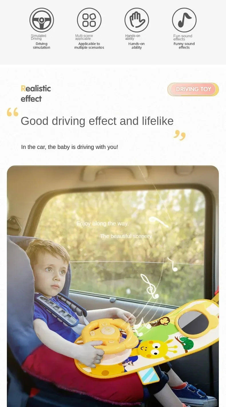 Baby Car Seat Toys Baby Toy Electric Simulate Driving Car Copilot Steering Wheel Seat Toy Hanging Toys for Baby 0 12M Hot