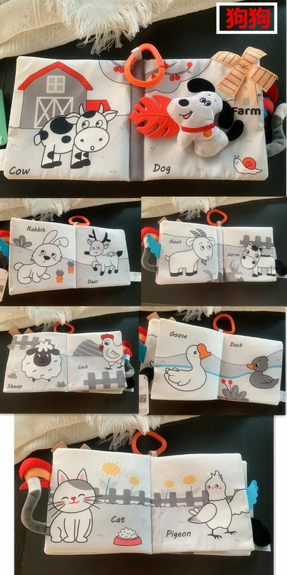 Baby Cloth Book Toys Animals Soft Learning Educational Toys For Babies Development montessori Sensory Books Baby Toys 0 12 Month