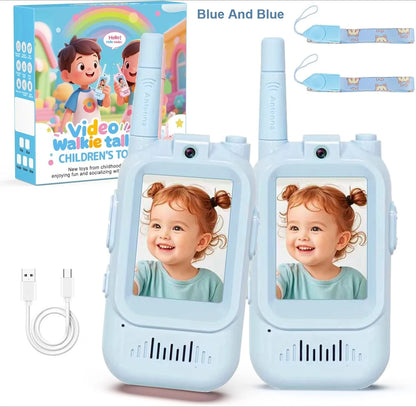 2PCS Kids Video Walkie Talkies USB Charging Indoor and Outdoor High Definition Intercom Children's Toys Birthday Gifts Ages 3-12