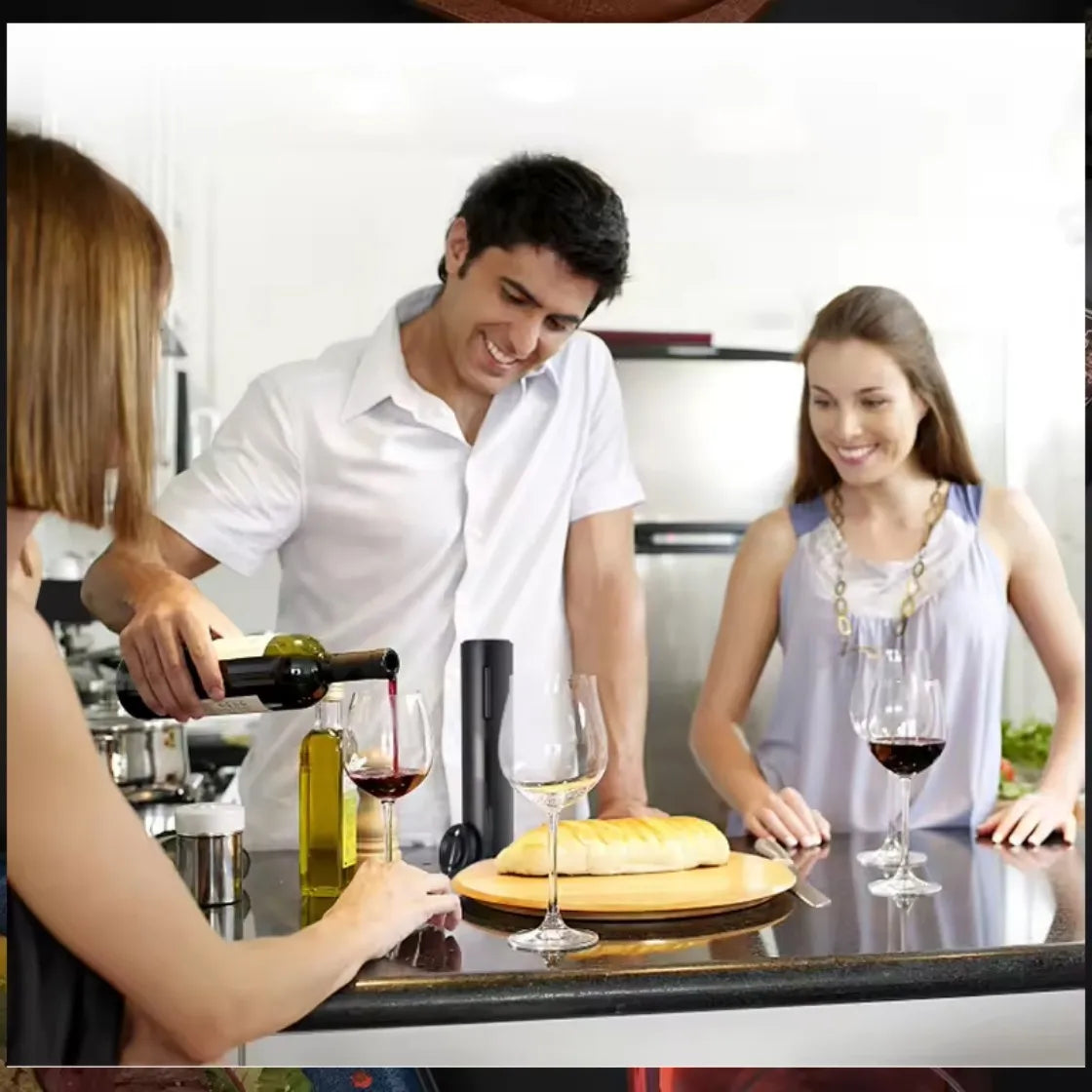 Electric Wine Bottle Opener Automatic Red Wine Corkscrew Wine Opener Wine Tools Kitchen Products Performance Plastic