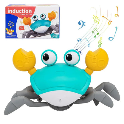 Fun Crab Toy Children Crawling Avoiding Obstacles Electronic Pet With Music Baby Walking Toy Without Battery