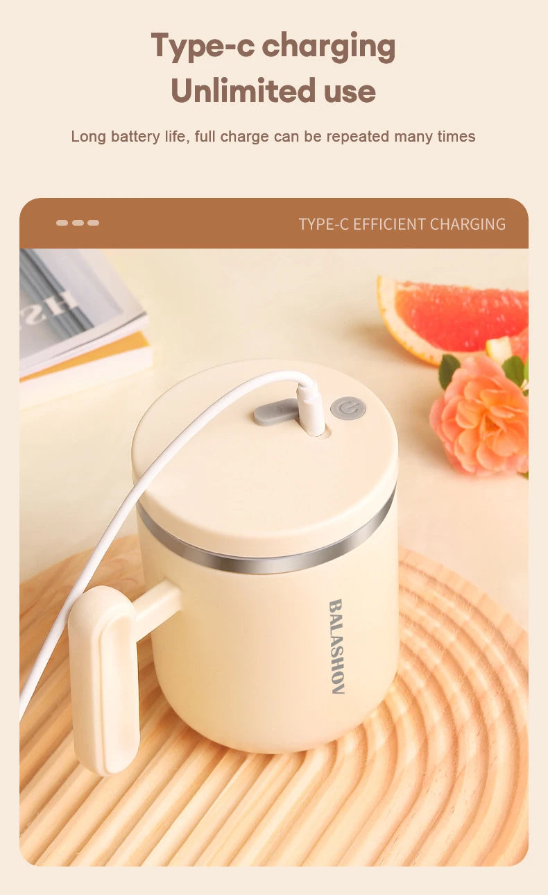400ml Electric Automatic Self Stirring Cup Self Mixing Coffee Mug Glass Waterproof Protein Powder Stirrers for Home Office