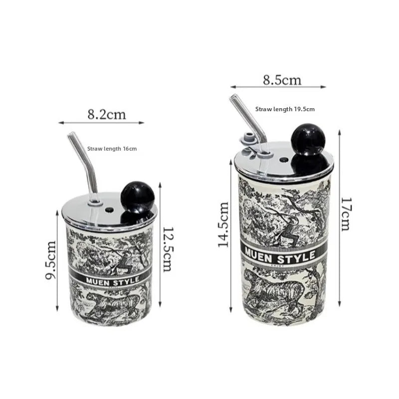 Portable Tumbler with Straw Summer Outdoor Cup Vacuum Insulated BPA-Free Leakproof Travel Mug for Camping Beach Office Home